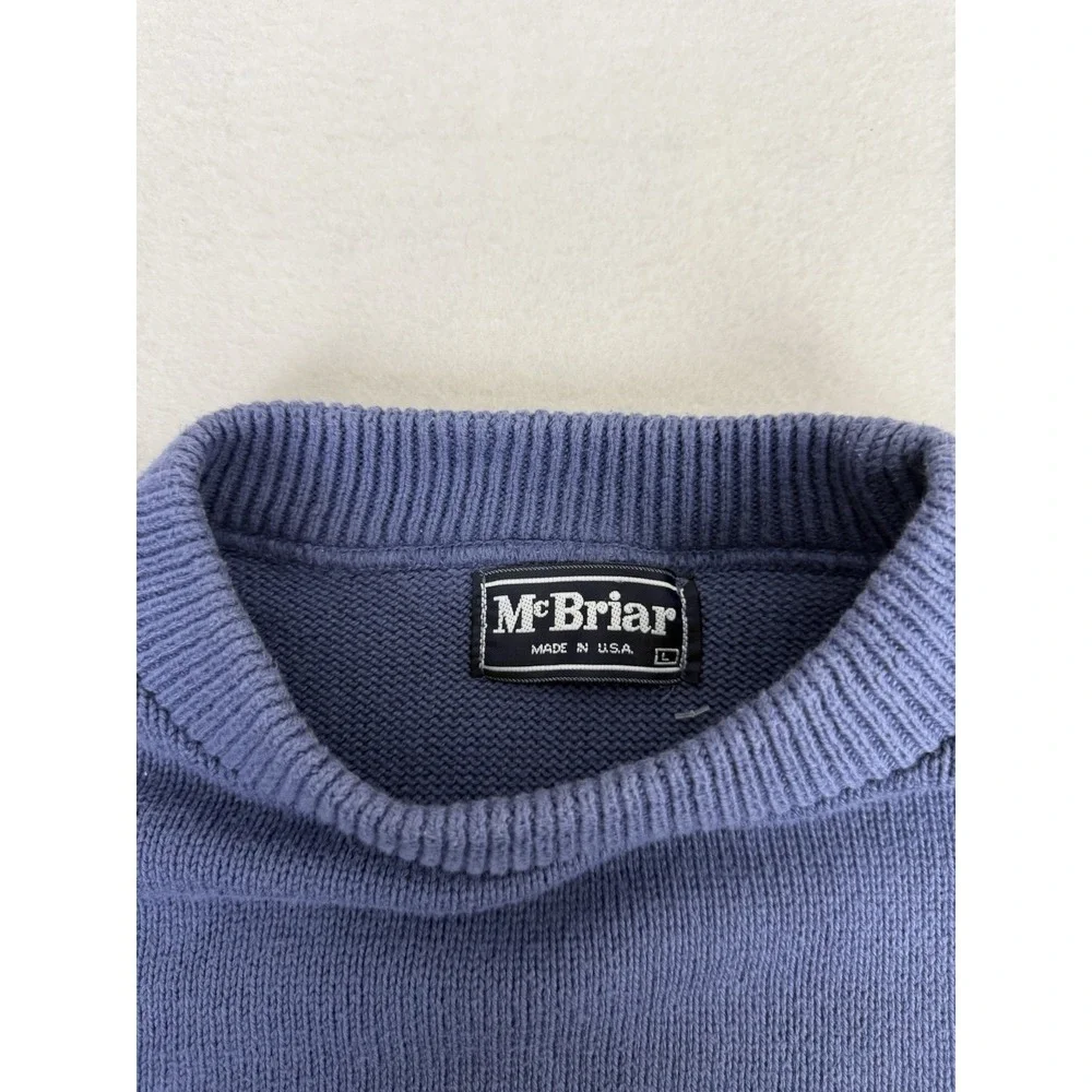 Vintage McBriar‎ Golf Sweater Adult Large Navy Knit Crew Pullover USA 90s
